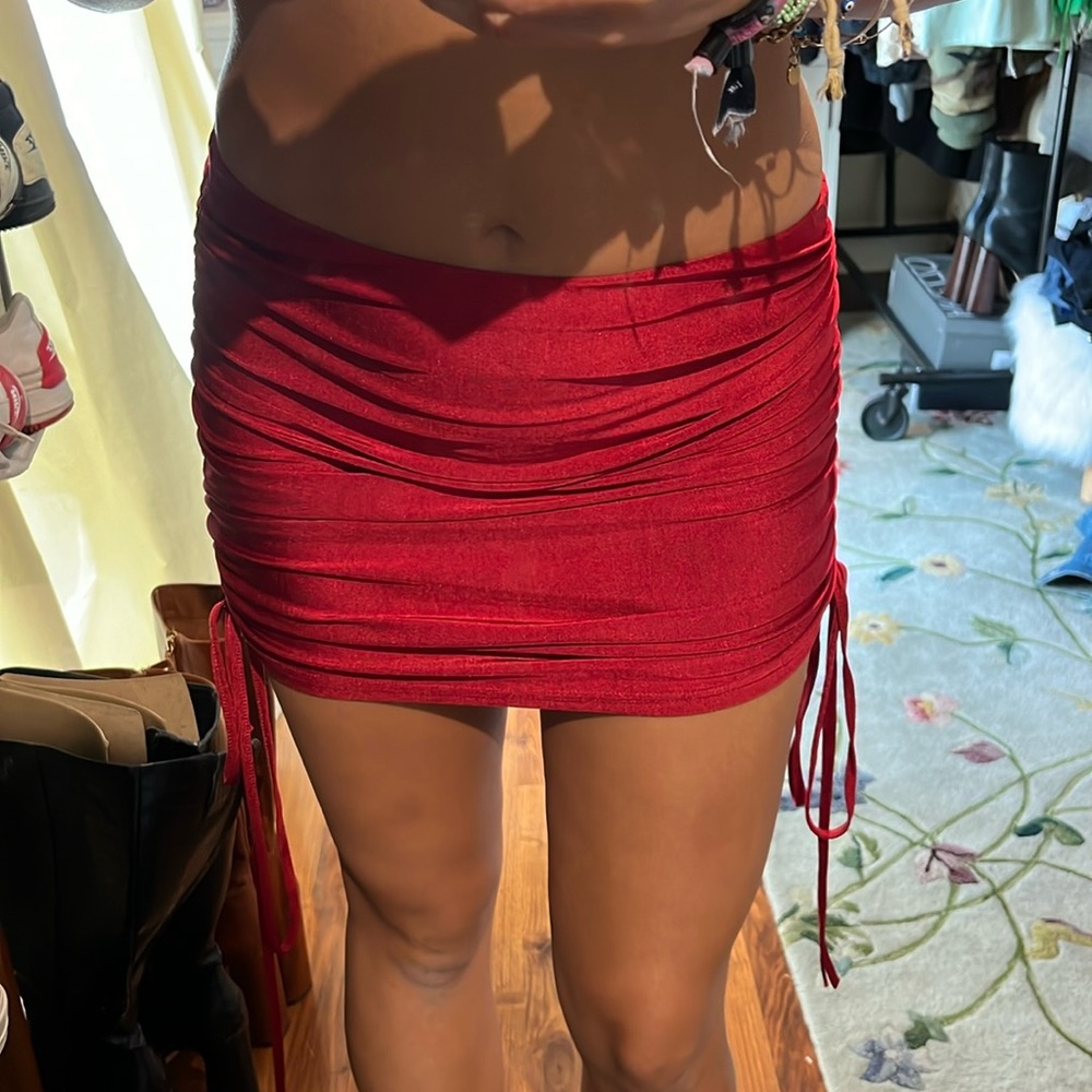 SHEIN red mini skirt
